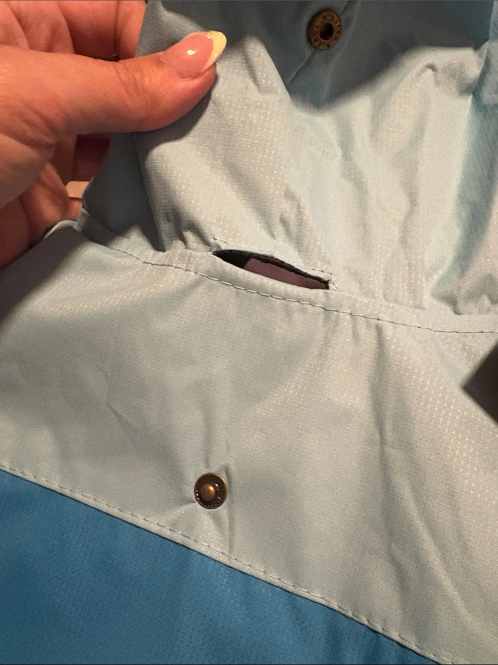 Eddie Bauer Ravenna Color-block Pet Windbreaker/ 🌧️ coat in Sea Spray Blues NWT